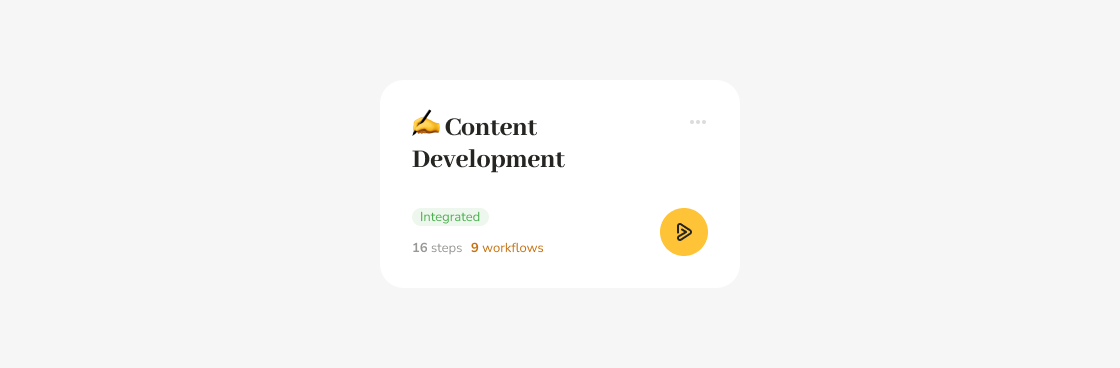 Content Development workflow template tile