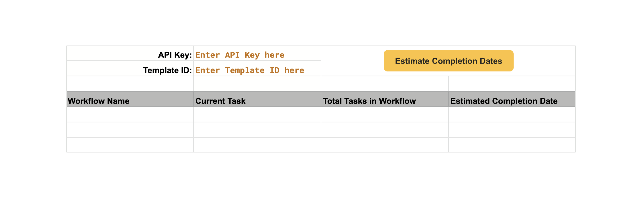 Use our Completion Dates Estimation Example