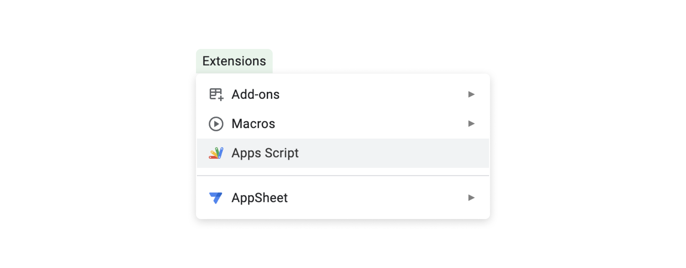 Go into Extensions —> AppScript